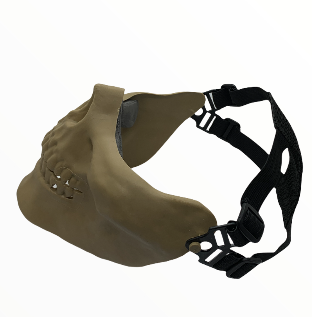 Máscara de media cara estilo calavera con mandíbula para moto y gotcha - foto 2