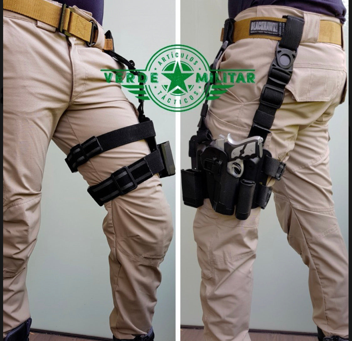 Holster de piernera rígida con portacargador y porta linterna - foto 6