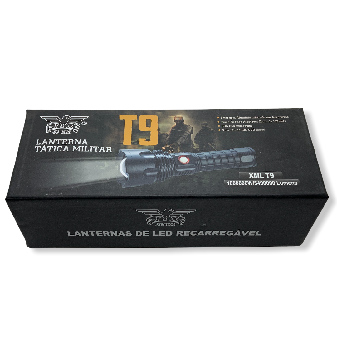 Lámpara táctica con zoom LED T9 de 15,000 lúmenes, modelo DT432 - foto 4