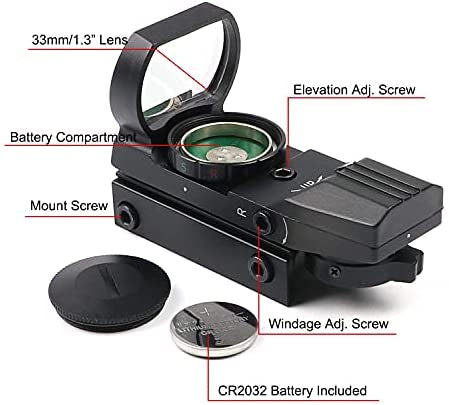 Mira de punto rojo tipo reflex con 4 retículas para airsoft SN049 - foto 4