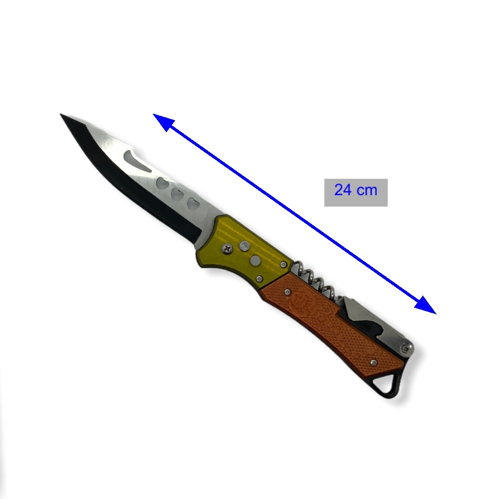 Navaja plegable con seguro, sacacorchos y destapador con clip - foto 3