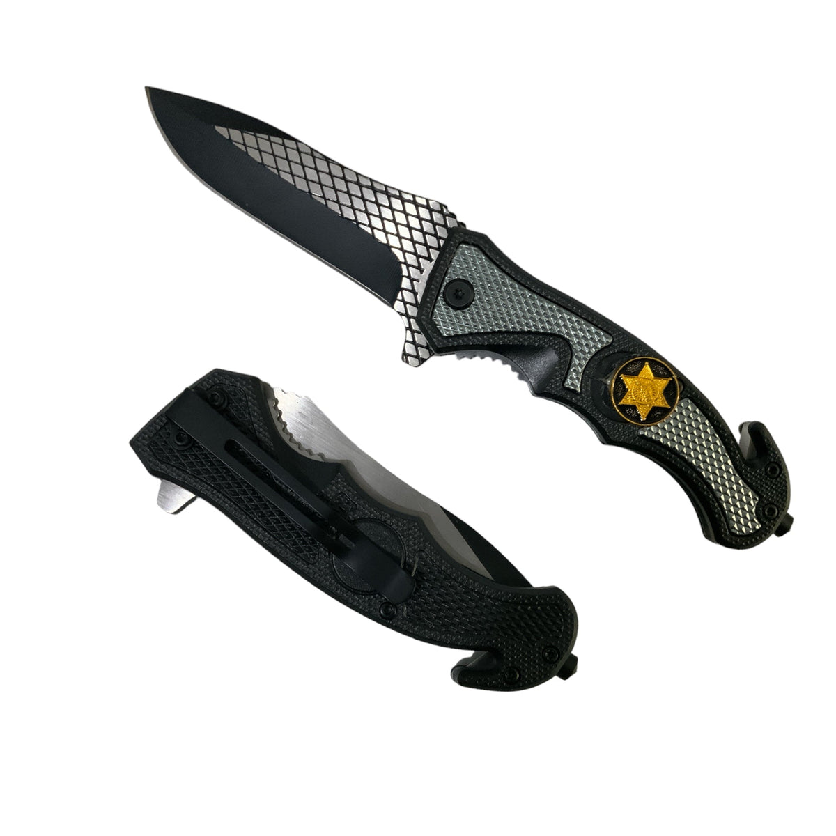 Navaja plegable manual con corta soga estilo sheriff, modelos JF685 y JF740