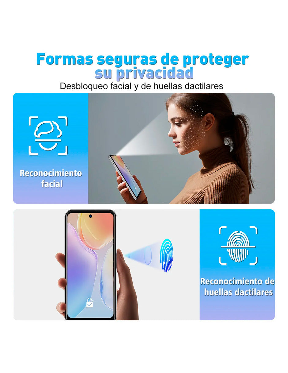 Smartphone K01  Robusto para Juegos Android 14  256 GB RAM, 16 GB ROM Gris