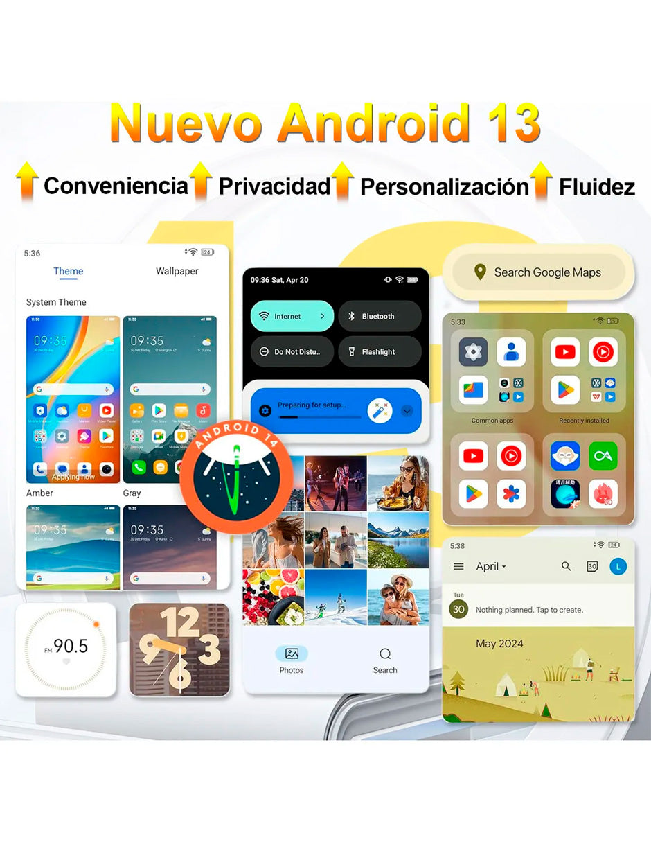 SmartPhone K80Y Dual Sim 256 GB+10 GB RAM Android 13 Dorado
