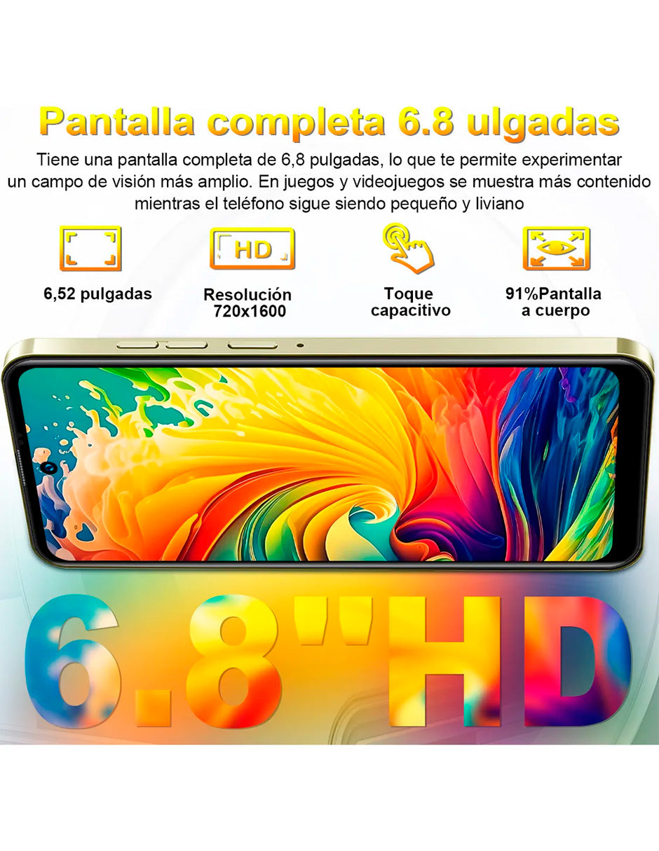 SmartPhone K80Y Dual Sim 256 GB+10 GB RAM Android 13 Dorado