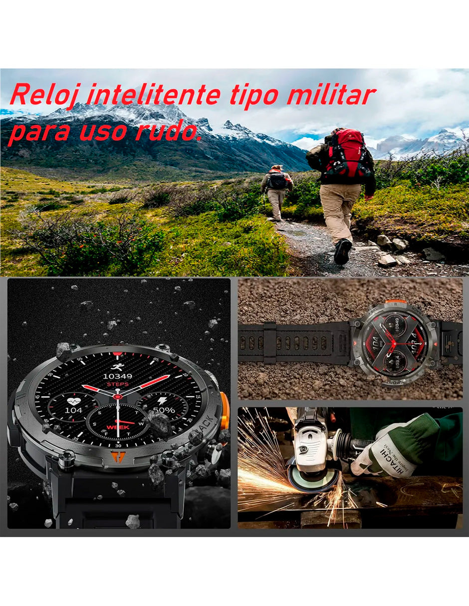 Smartwatch Ke3 Con Linterna Integrada Estilo Militar Uso Rudo Y Deportivo/ Llamadas/ Notificaciones