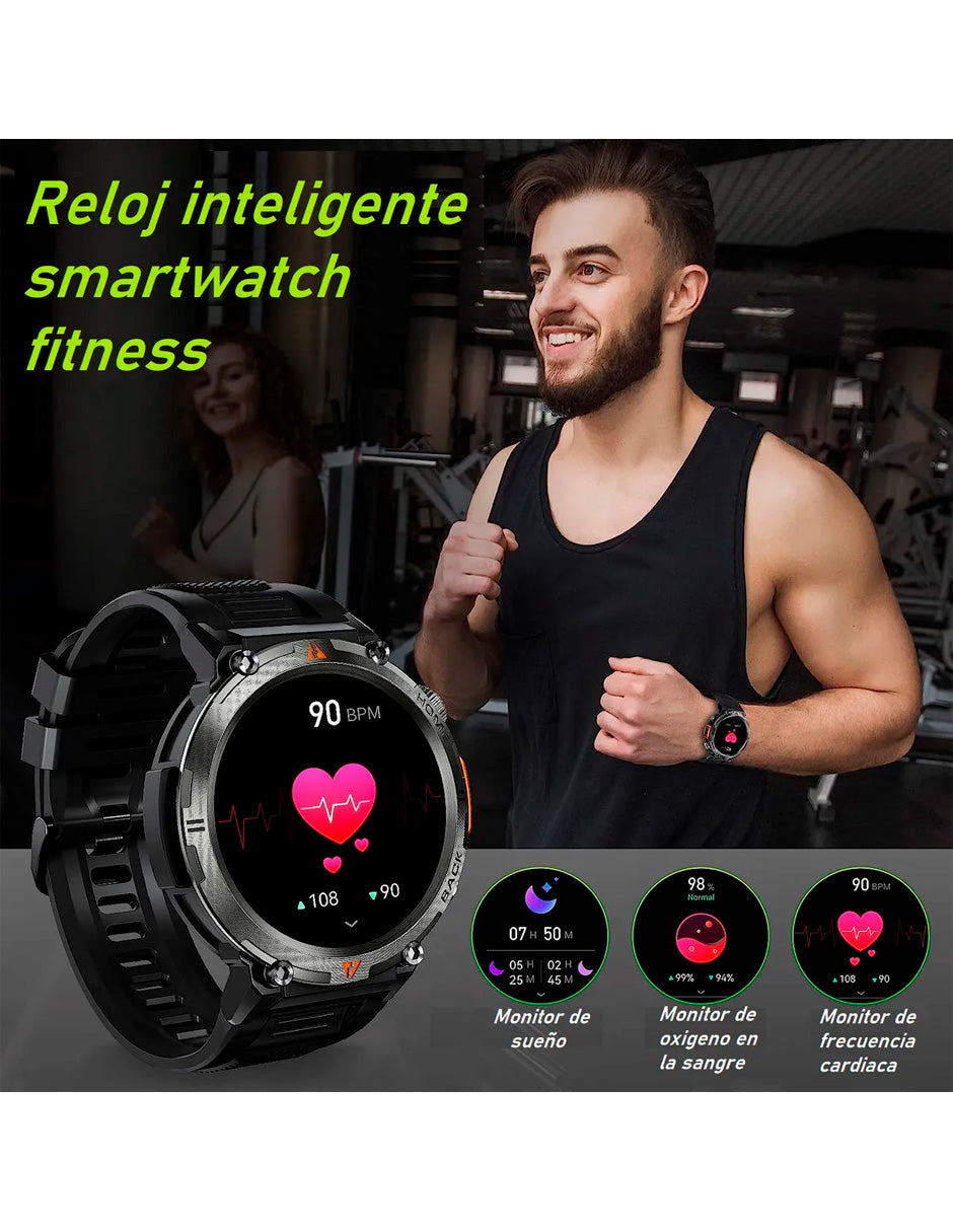 Smartwatch Ke3 Con Linterna Integrada Estilo Militar Uso Rudo Y Deportivo/ Llamadas/ Notificaciones