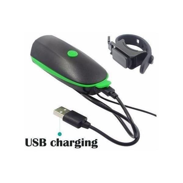 Luz frontal para bicicleta con claxon de 120 dB y 5 tonos (T7588) - foto 3