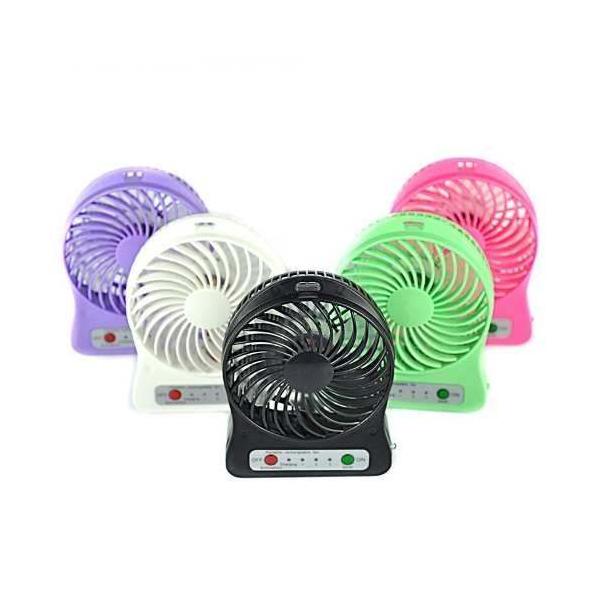 Mini ventilador portátil recargable con luz LED y 3 velocidades - foto 2