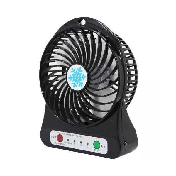 Mini ventilador portátil recargable con luz LED y 3 velocidades - foto 3