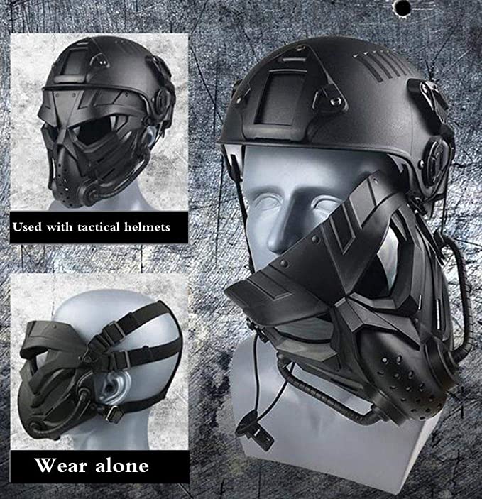 Máscara de calavera o alien de cara completa para airsoft, modelos MJ - foto 7
