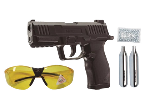 Kit pistola de aire UX MCP CO2 calibre 4.5 mm con lentes, BBs y 2 cartuchos