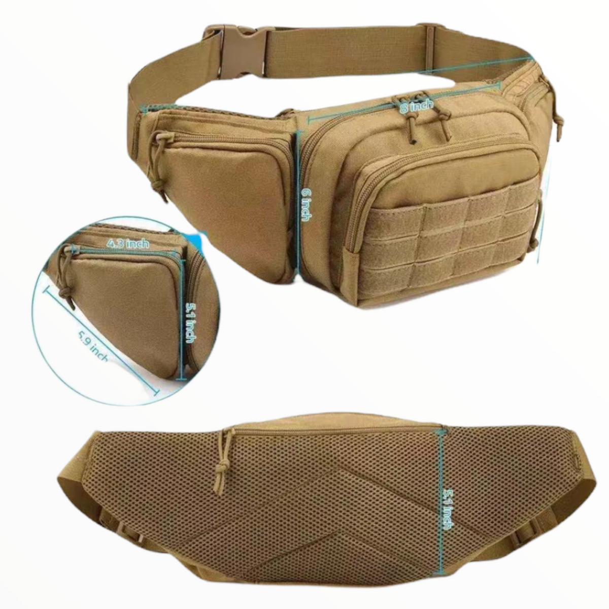 Cangurera de porte oculto con MOLLE y velcro, modelo YB1695 - foto 6